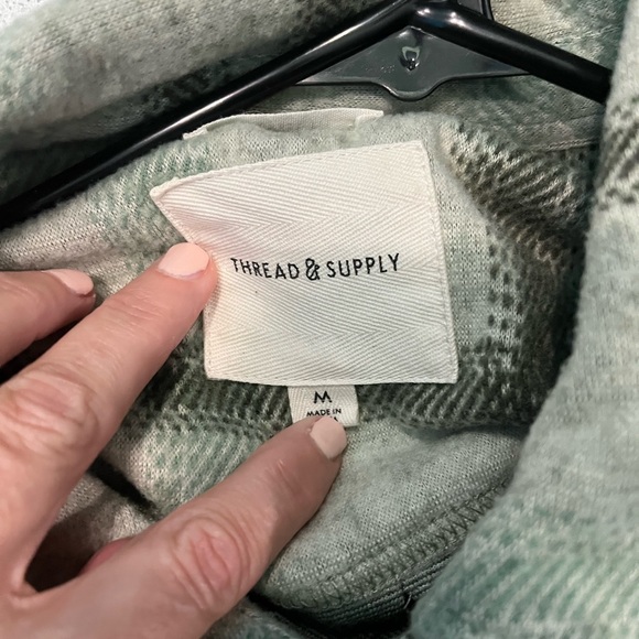 THREAD AND SUPPLY Green Plaid Shirt, Size Medium - Picture 5 of 12